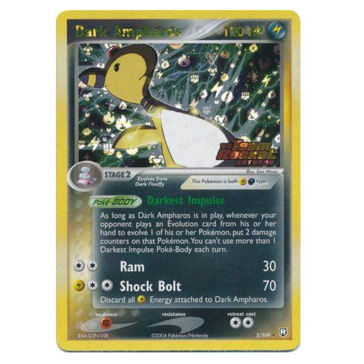 Pokemon TCG Dark Ampharos *Reverse Holo* EX Team Rocket Returns 2/109