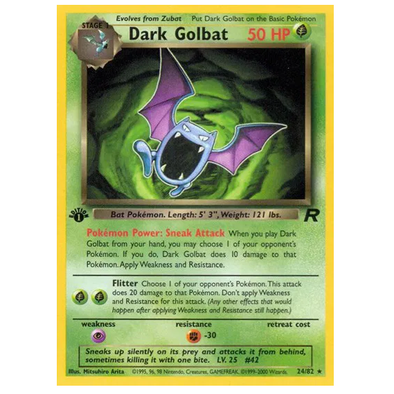 Pokemon TCG Dark Golbat 1st Editon Team Rocket 24/82