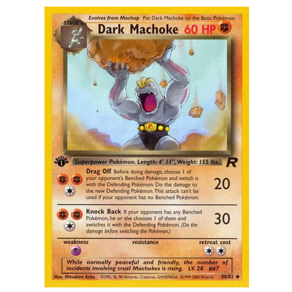 Pokemon TCG Dark Machoke 1st Edition Team Rocket 40/82