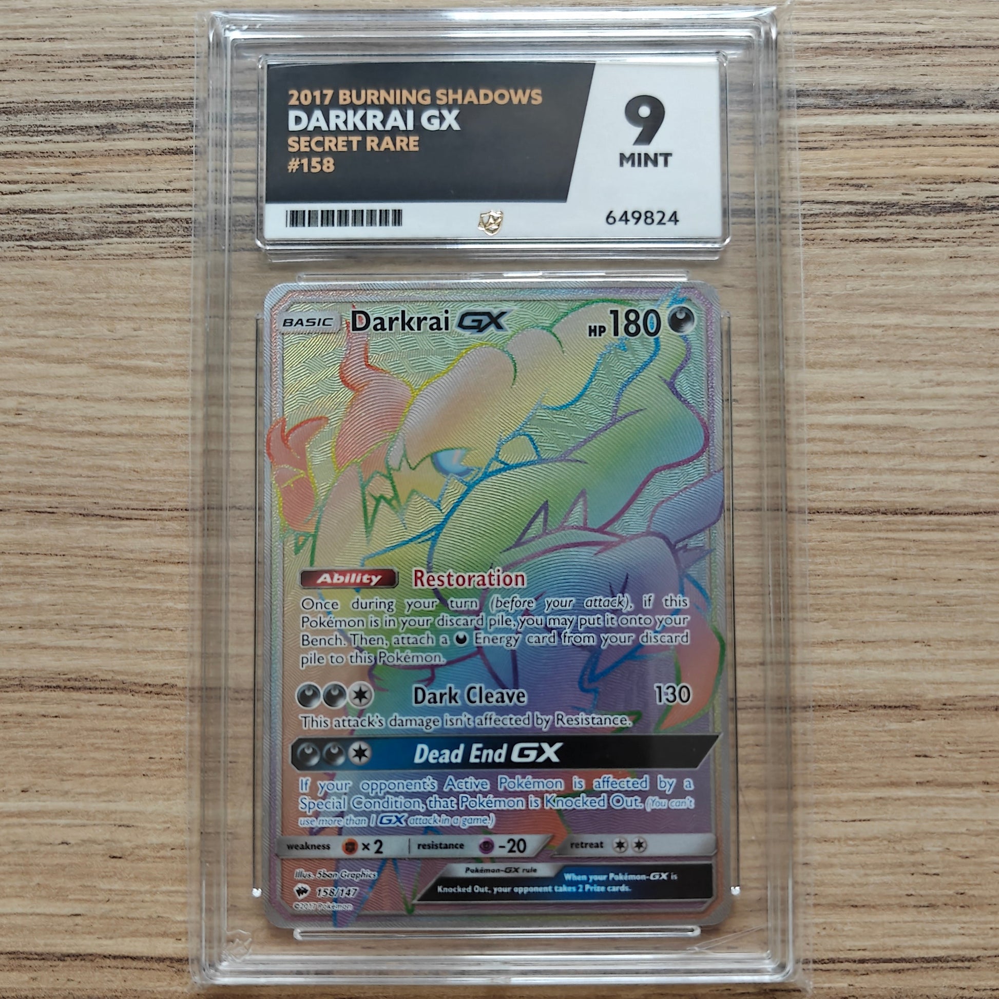 Pokemon TCG Darkrai GX Burning Shadows 158/147 (ACE 9)