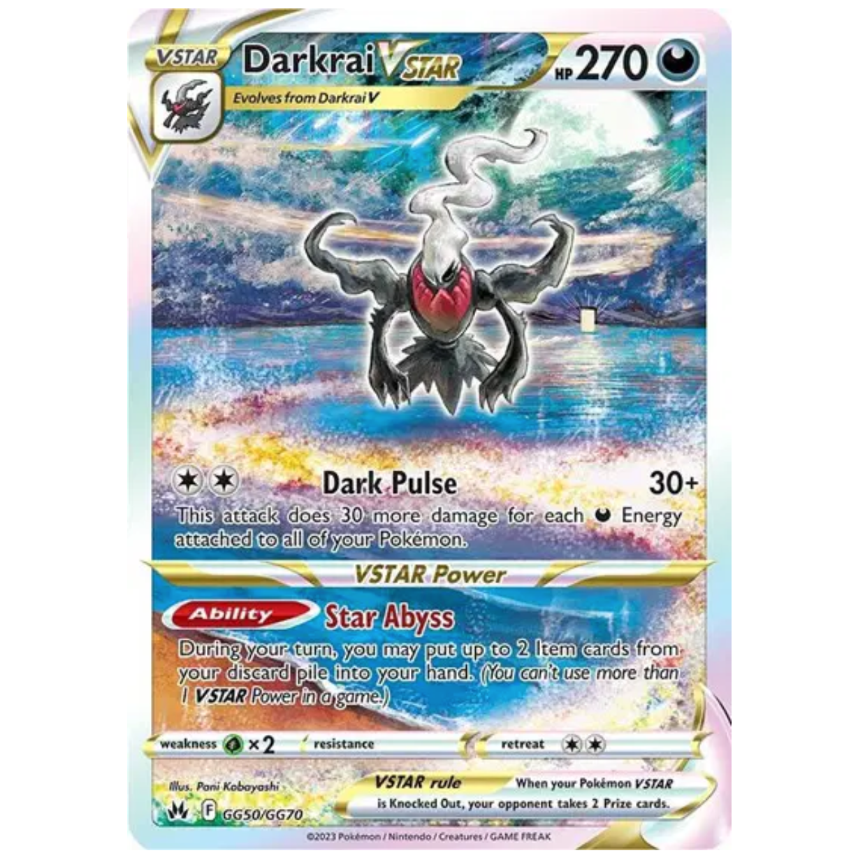 Pokemon TCG Darkrai VSTAR Crown Zenith GG50/GG70