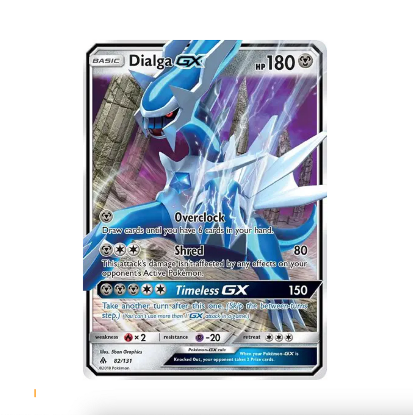 Pokemon TCG Dialga GX Forbidden Light 82/131