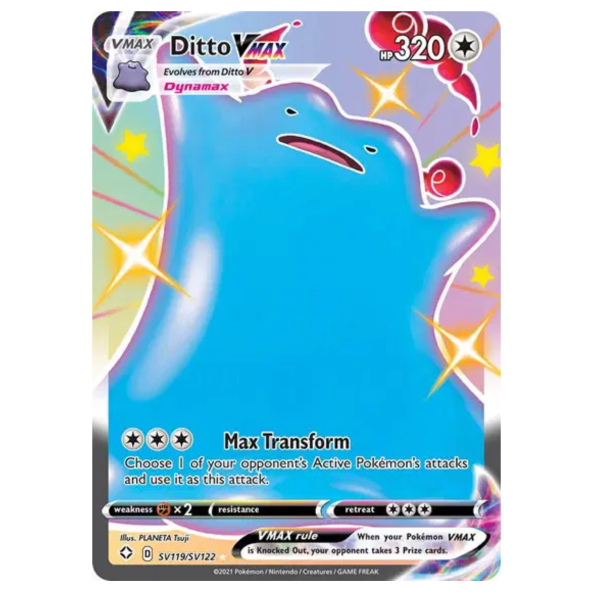 Pokemon TCG Ditto VMAX Shining Fates SV119/SV122