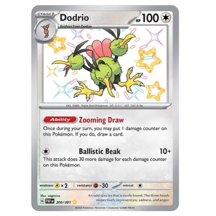 Pokemon TCG Dodrio *Baby Shiny* Paldean Fates 200/091