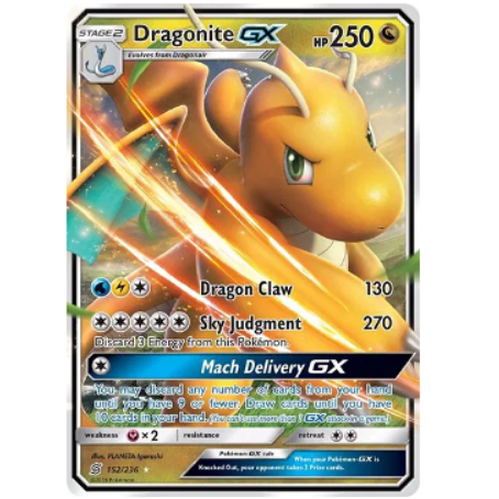 Pokemon TCG Dragonite GX Unified Minds 152/236