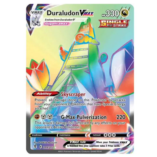 Pokemon TCG Duraludon VMAX Evolving Skies 219/203