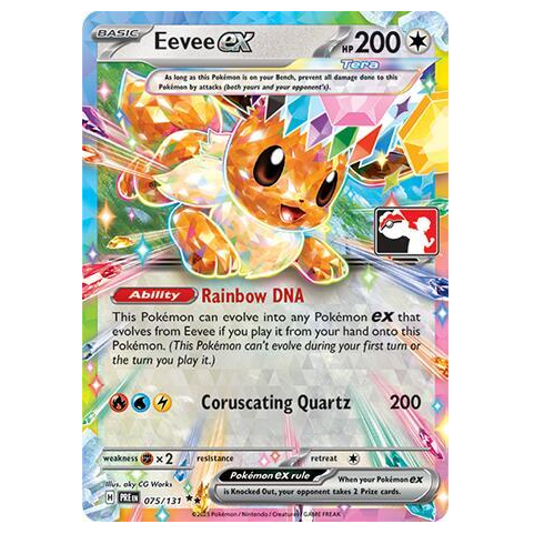 Pokemon TCG Eevee ex Prismatic Evolutions 075/131 *Prize Stamped*