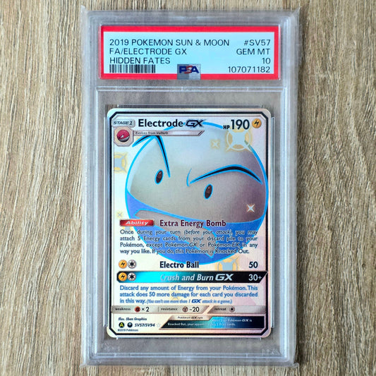 Pokemon TCG Electrode GX Hidden Fates SV57/SV94 (PSA 10)