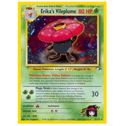 Pokemon TCG Erika's Vileplume Gym Heroes 5/132