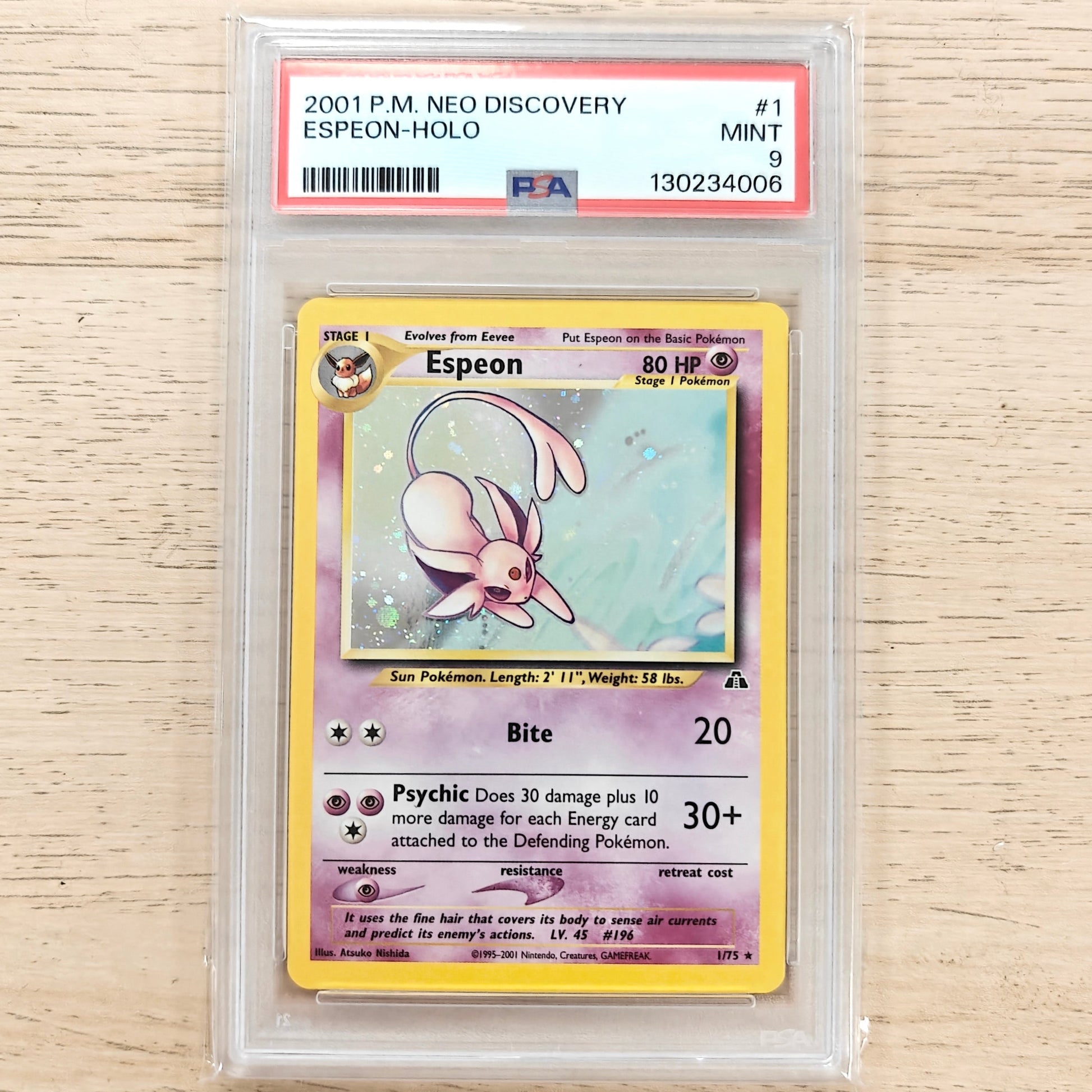 Pokemon TCG Espeon Neo Discovery 1/75 PSA 9