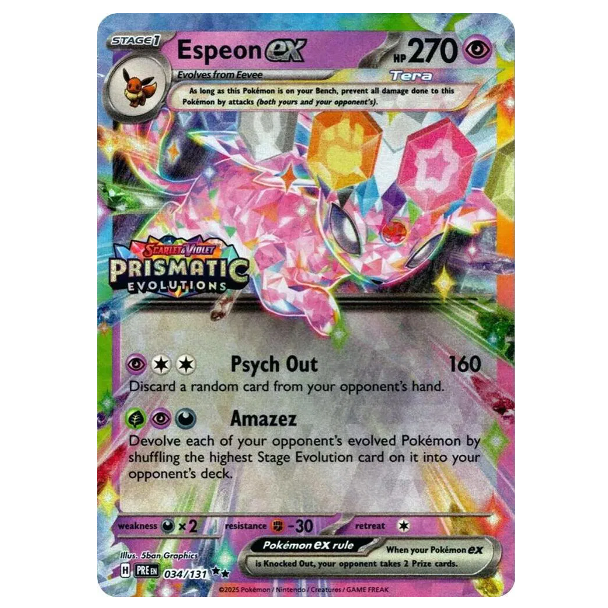 Pokemon TCG Espeon ex Prismatic Evolutions *Stamped* 034/131