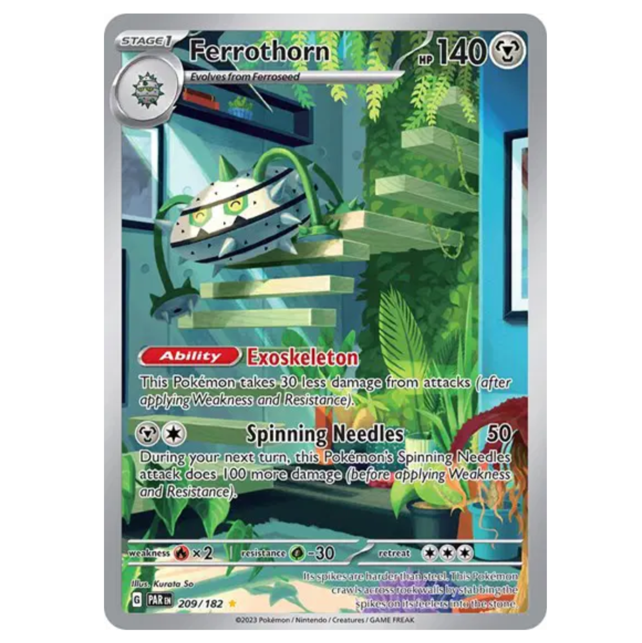 Pokemon TCG Ferrothorn Paradox Rift 209/182
