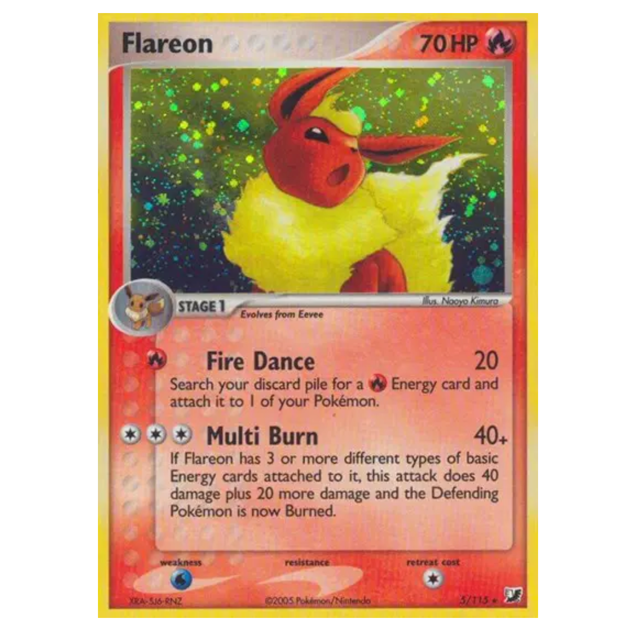Pokemon TCG Flareon *Holo* EX Unseen Forces 5/115