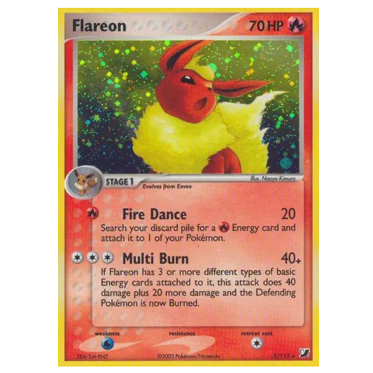 Pokemon TCG Flareon *Holo* EX Unseen Forces 5/115