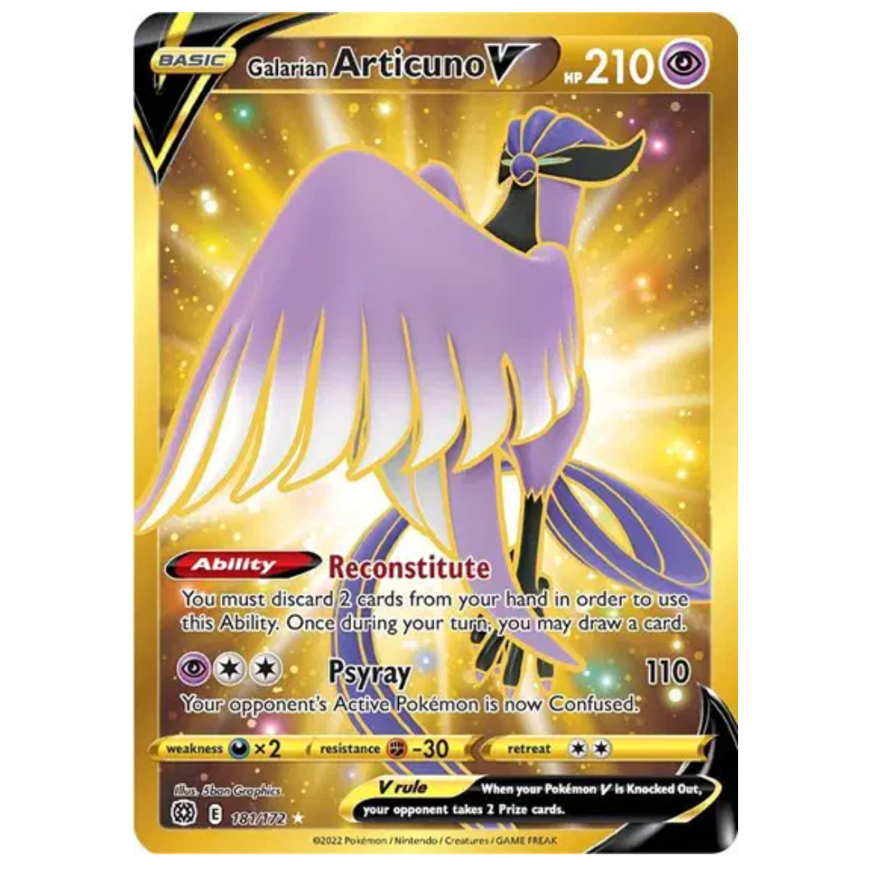 Pokemon TCG Galarian Articuno v Brilliant Stars 181/172