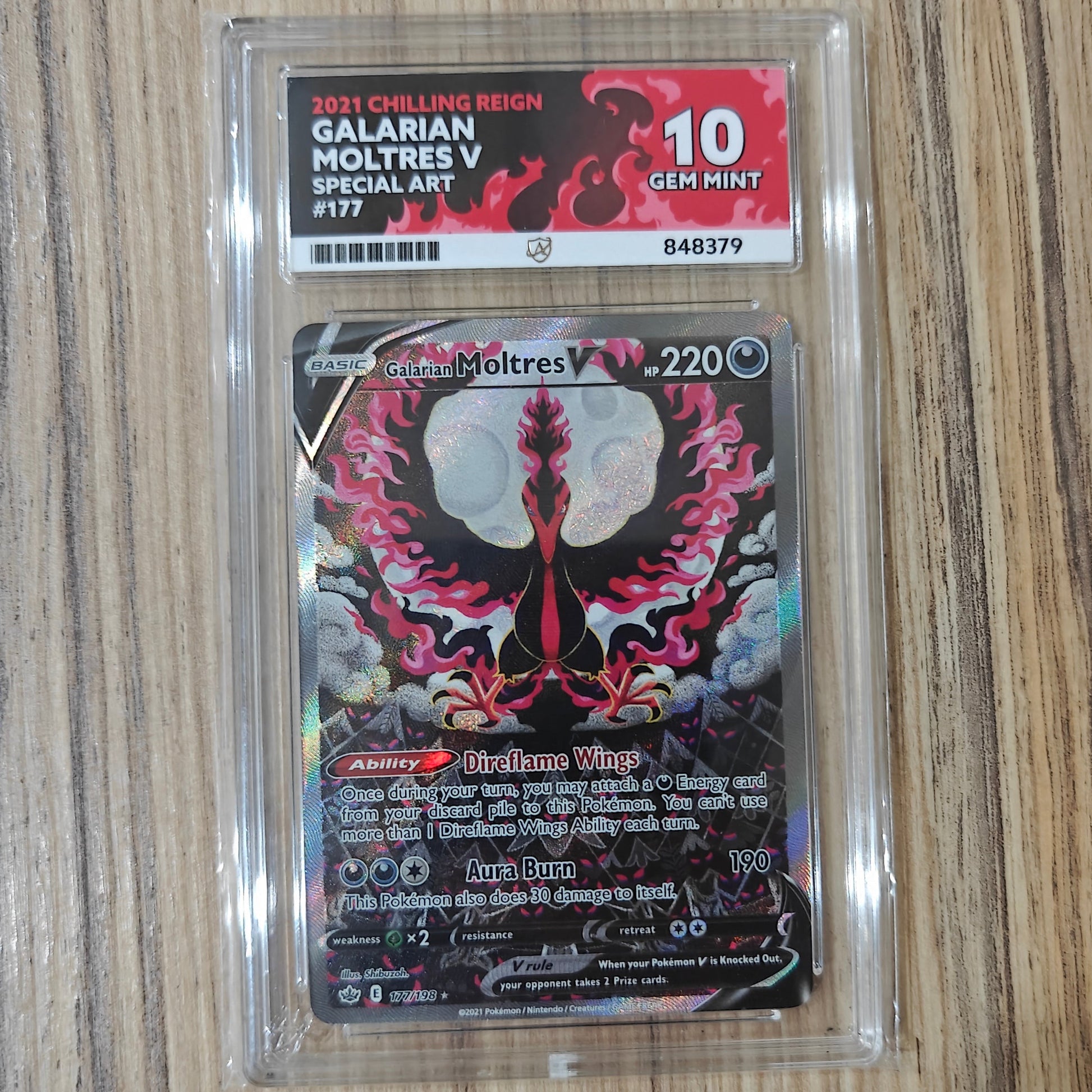 Pokemon TCG Galarian Moltres V Chilling Reign 166/198 (ACE 10)