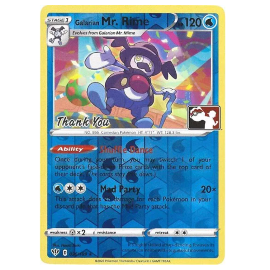 Pokemon TCG Galarian Mr. Rime Thank You Stamped 036/189