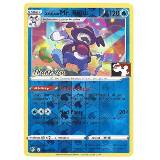 Pokemon TCG Galarian Mr. Rime Thank You Stamped 036/189
