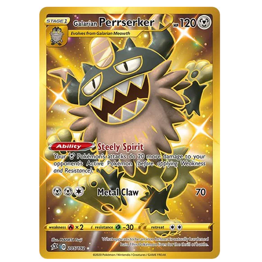 Pokemon TCG Galarian Perrserker Rebel Clash 205/192