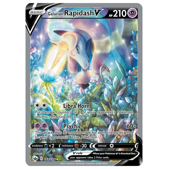 Pokemon TCG Galarian Rapidash V Chilling Reign 168/198
