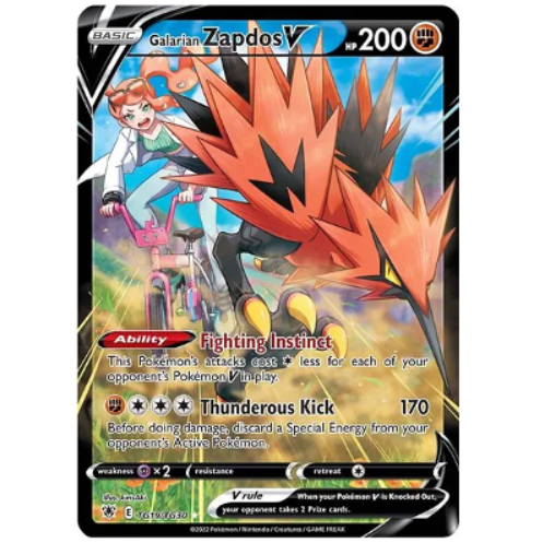 Pokemon TCG Galarian Zapdos V Astral Radiance TG19/TG30