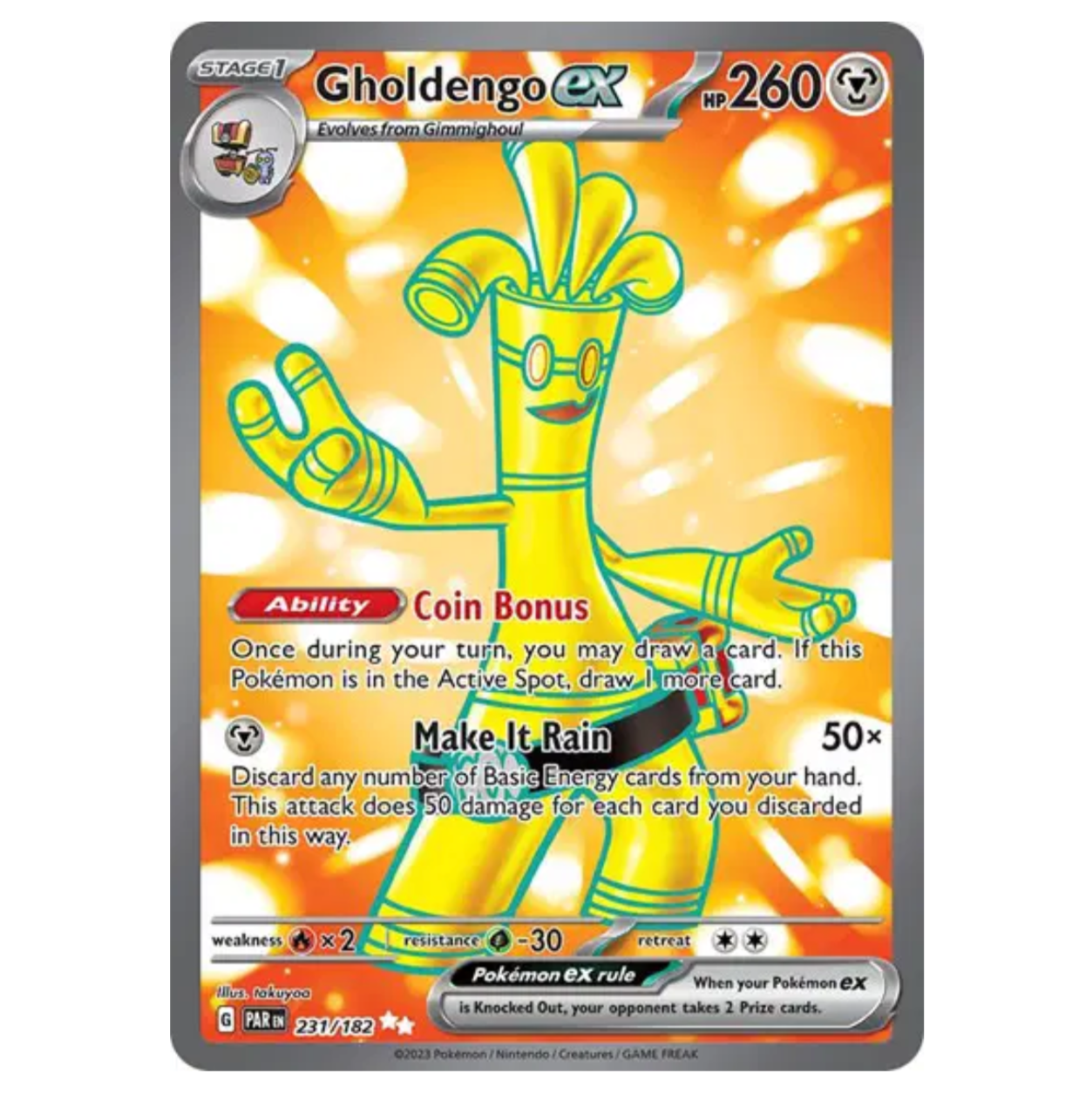 Pokemon TCG Gholdengo EX Paradox Rift 231/182