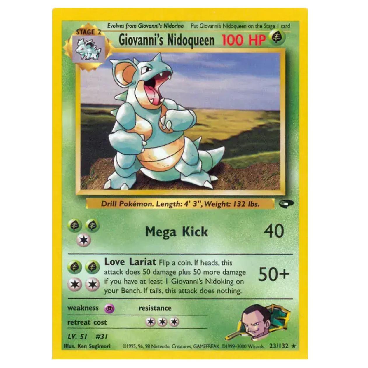 Pokemon TCG Giovanni's Nidoqueen Gym Challenge 23/132