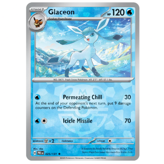Pokemon TCG Glaceon Prismatic Evolution 025/131 Master ball