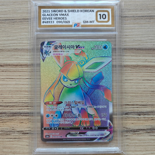 Pokemon TCG Glaceon VMAX Eevee Heroes 090/069 (Korean) (PG 10)