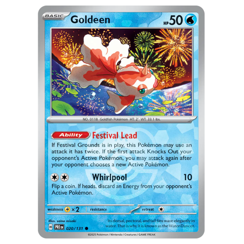 Pokemon TCG Goldeen *Master Ball* Prismatic Evolutions 020/131