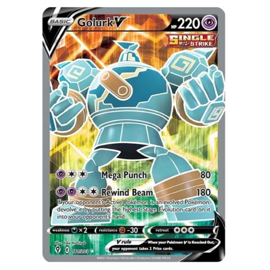 Pokemon TCG Golurk V Evolving Skies 181/203