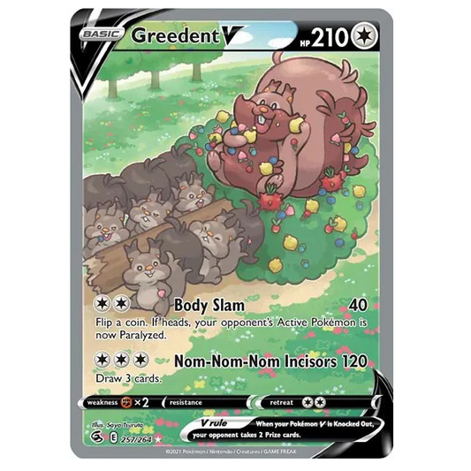 Pokemon TCG Greedent V Fusion Strike 257/264