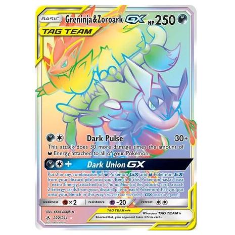 Pokemon TCG Greninja & Zoroark GX Unbroken Bonds 222/214