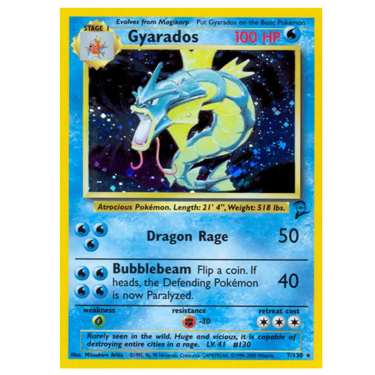 Pokemon TCG Gyarados Base Set 2 7/130