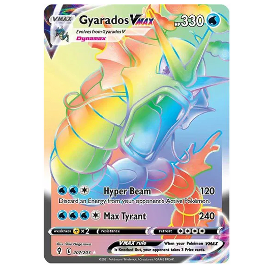 Pokemon TCG Gyarados VMAX Evolving Skies 207/203