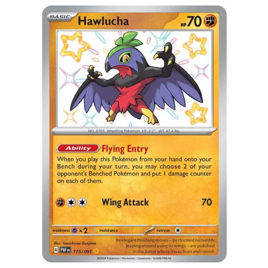Pokemon TCG Hawlucha *Baby Shiny* Paldean Fates 175/091