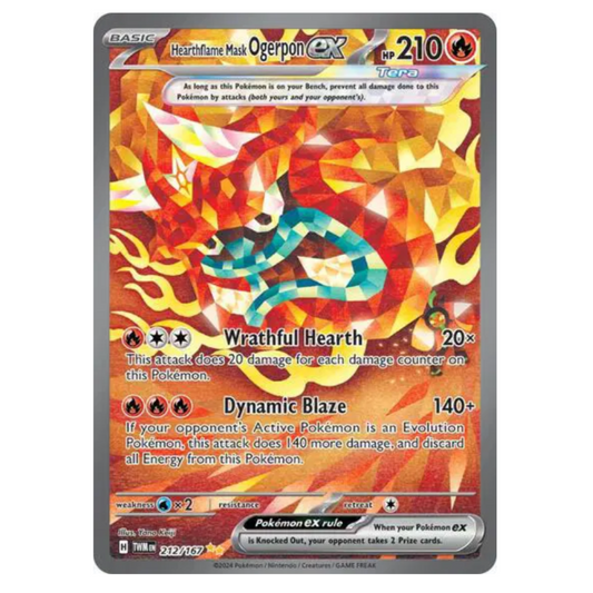 Pokemon TCG Hearthflame Mask Ogerpon ex Twilight Masquerade 212/167