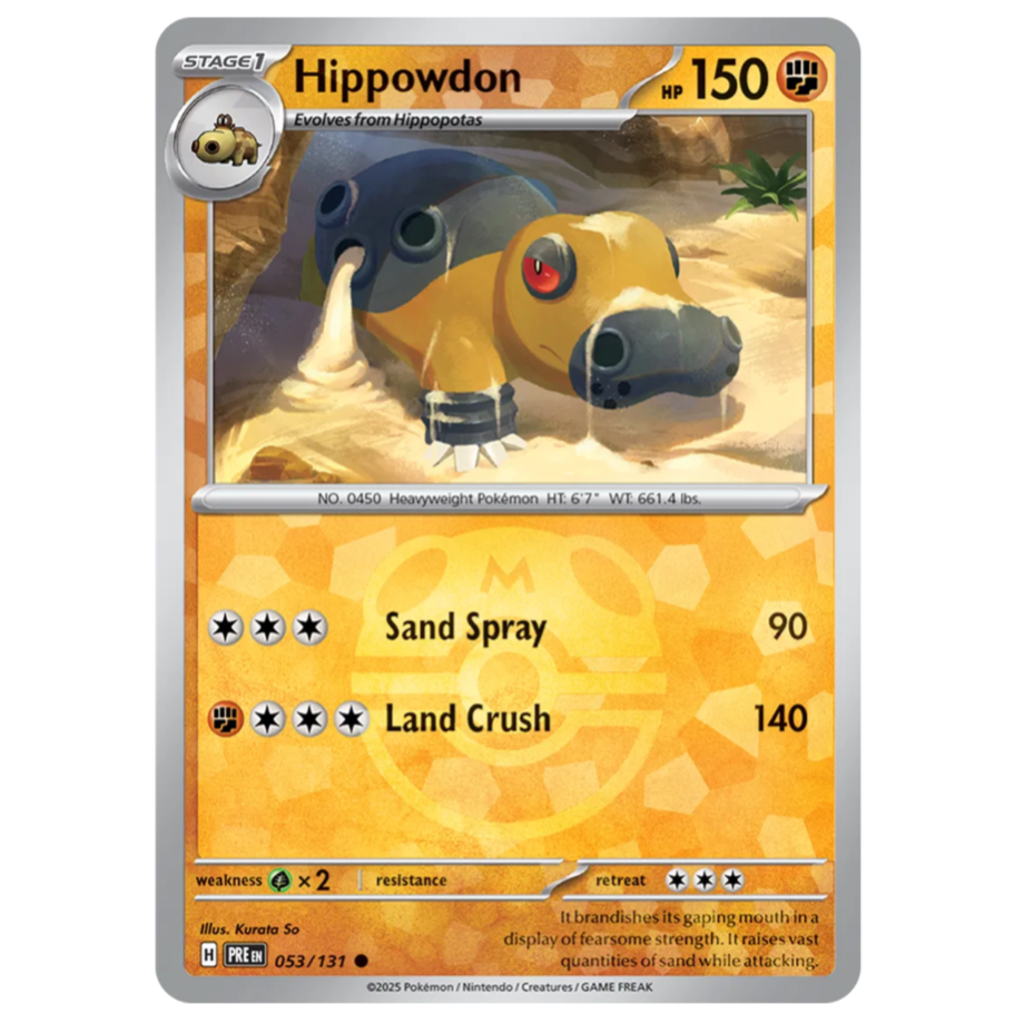Pokemon TCG Hippowdon Master Ball Prismatic Evolutions 053/131