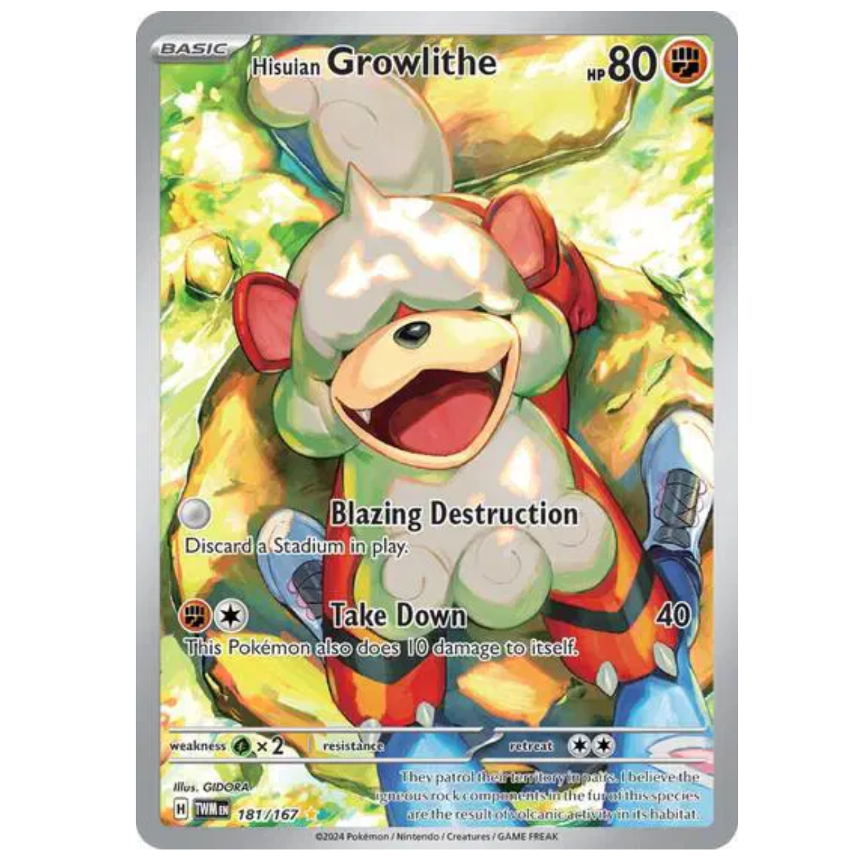 Pokemon TCG Hisuian Growlithe Twilight Masquerade 181/167