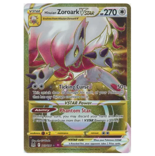 Pokemon TCG Hisuian Zoroark VSTAR Lost Origin 213/196