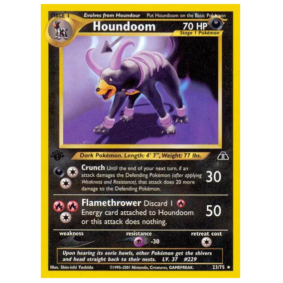 Pokemon TCG Houndoom 1st Edition Neo Discovery 23/75