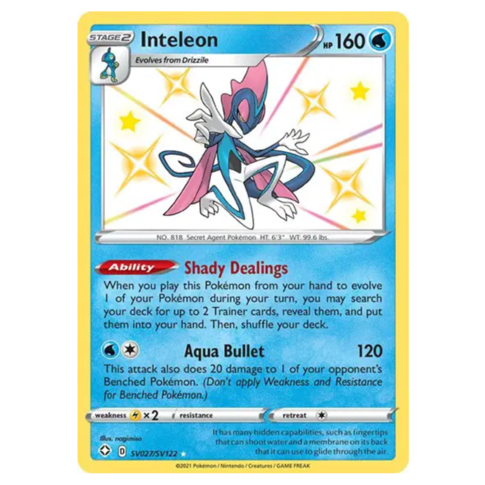Pokemon TCG Inteleon *Baby Shiny* Shining Fates SV027/SV122