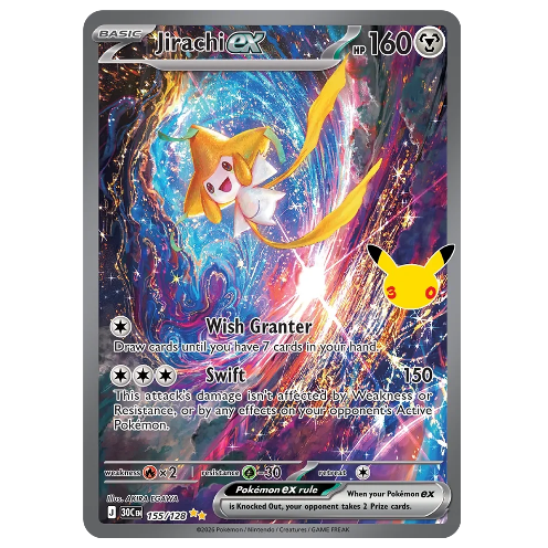 Pokemon TCG Jirachi ex 30th Anniversary 155/128