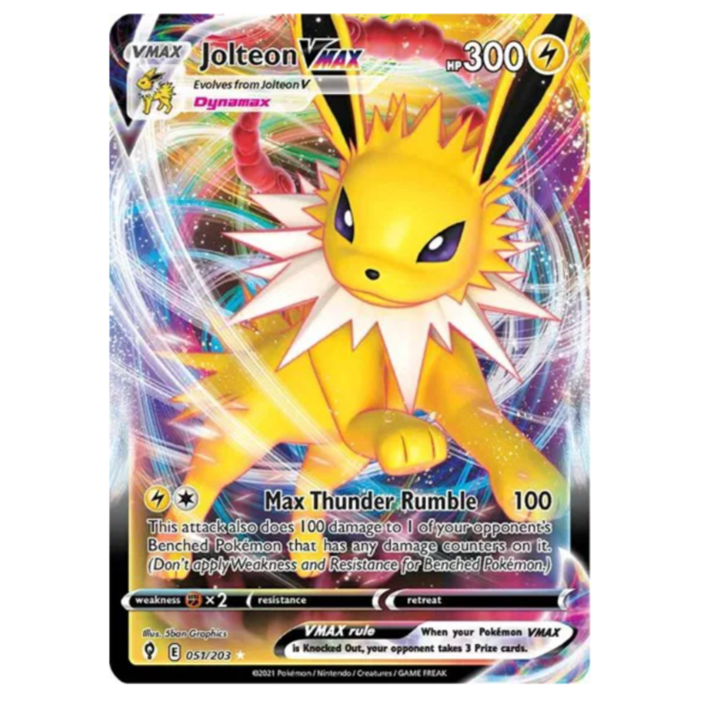 Pokemon TCG Jolteon VMAX Evolving Skies 051/203