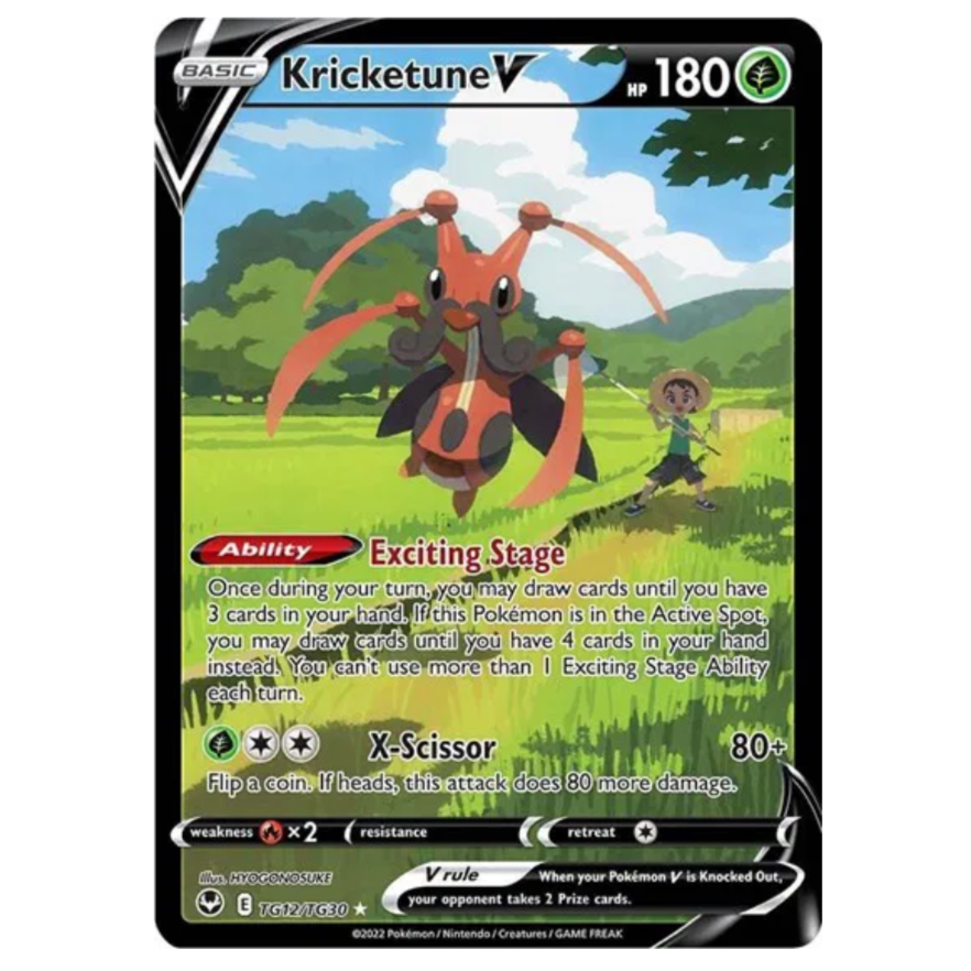 Pokemon TCG Kricketune V Silver Tempest TG12/TG30