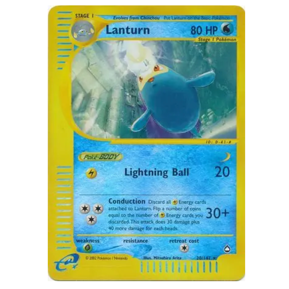Pokemon TCG Lanturn *Reverse Holo* Aquapolis 20/147