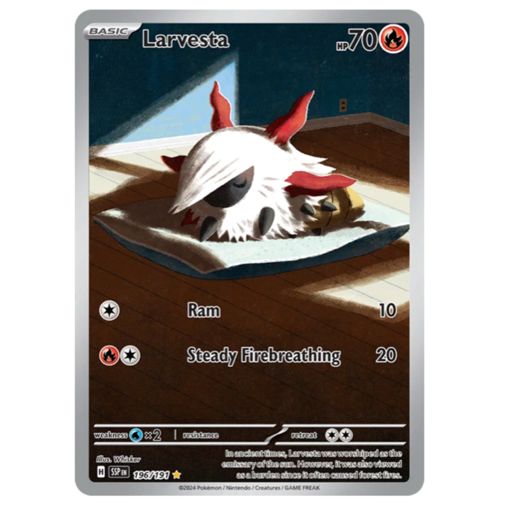 Pokemon TCG Larvesta Surging Sparks 196/191