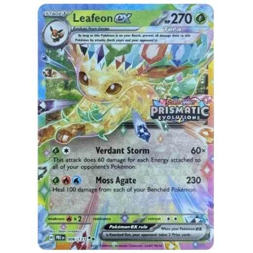 Pokemon TCG Leafeon EX Prismatic Evolutions 006/131 Stamped