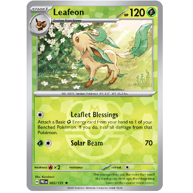 Pokemon TCG Leafeon *Master Ball* Prismatic Evolution 005/131