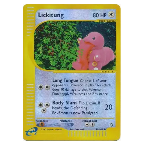 Pokemon TCG Lickitung *Reverse Holo* Aquapolis 90/147